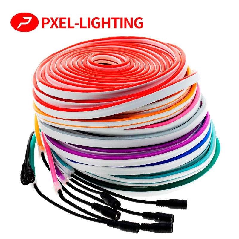 

6*12mm 5m Neon light DC12V LED Strip SMD2835 Flexible Rope Tube IP65 for DIY Christmas Holiday Decoration Light Shop Billboard