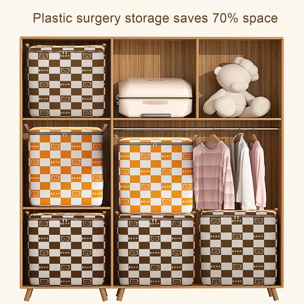 

Fabric Storage Bag Waterproof Cartoon Pattern Clothing Storage Bag for Home Organization Moving Foldable Quilts for Clothes