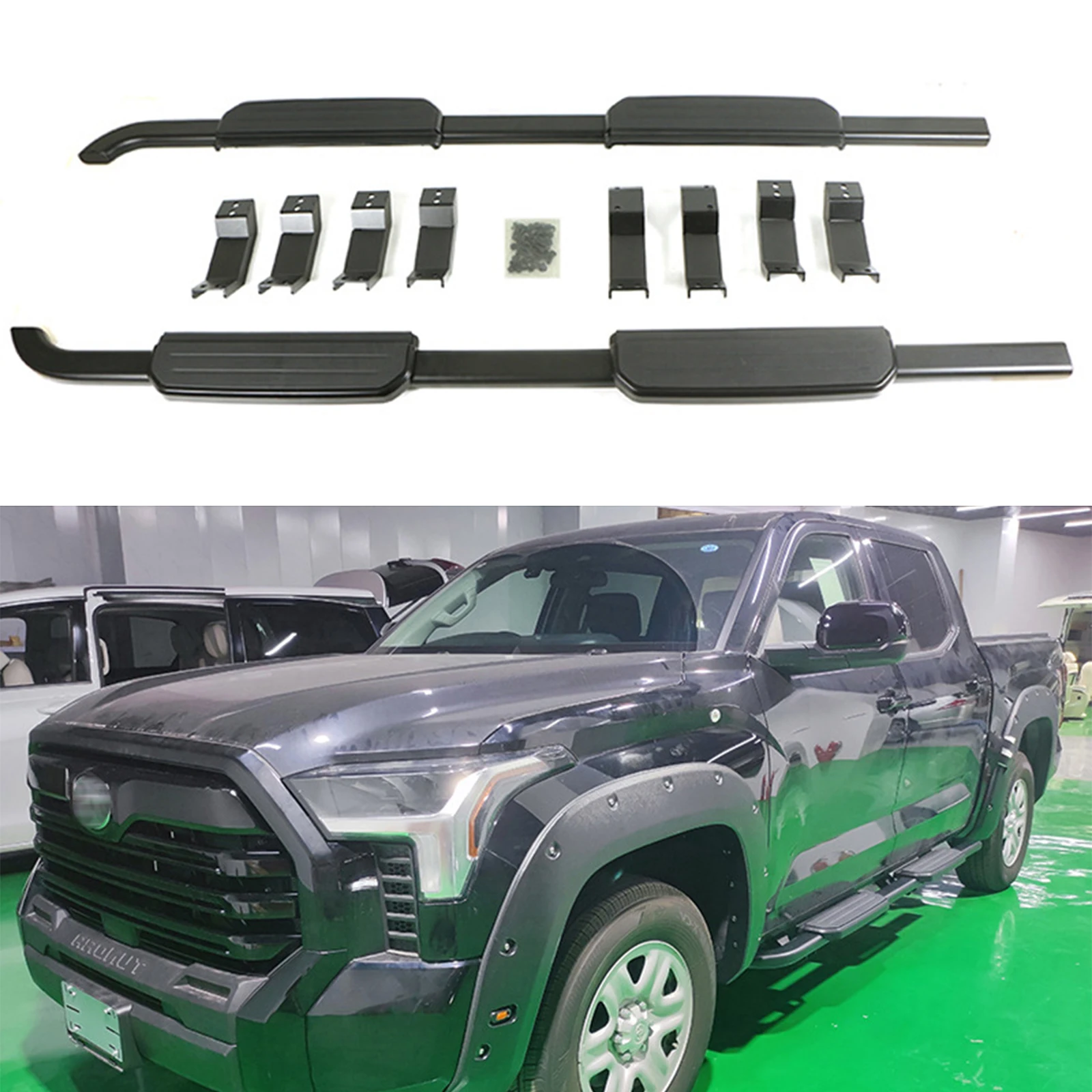 

2Pcs Fixed Running Board Side Step Pedal Fits for Toyota Tundra 4Door 2022+