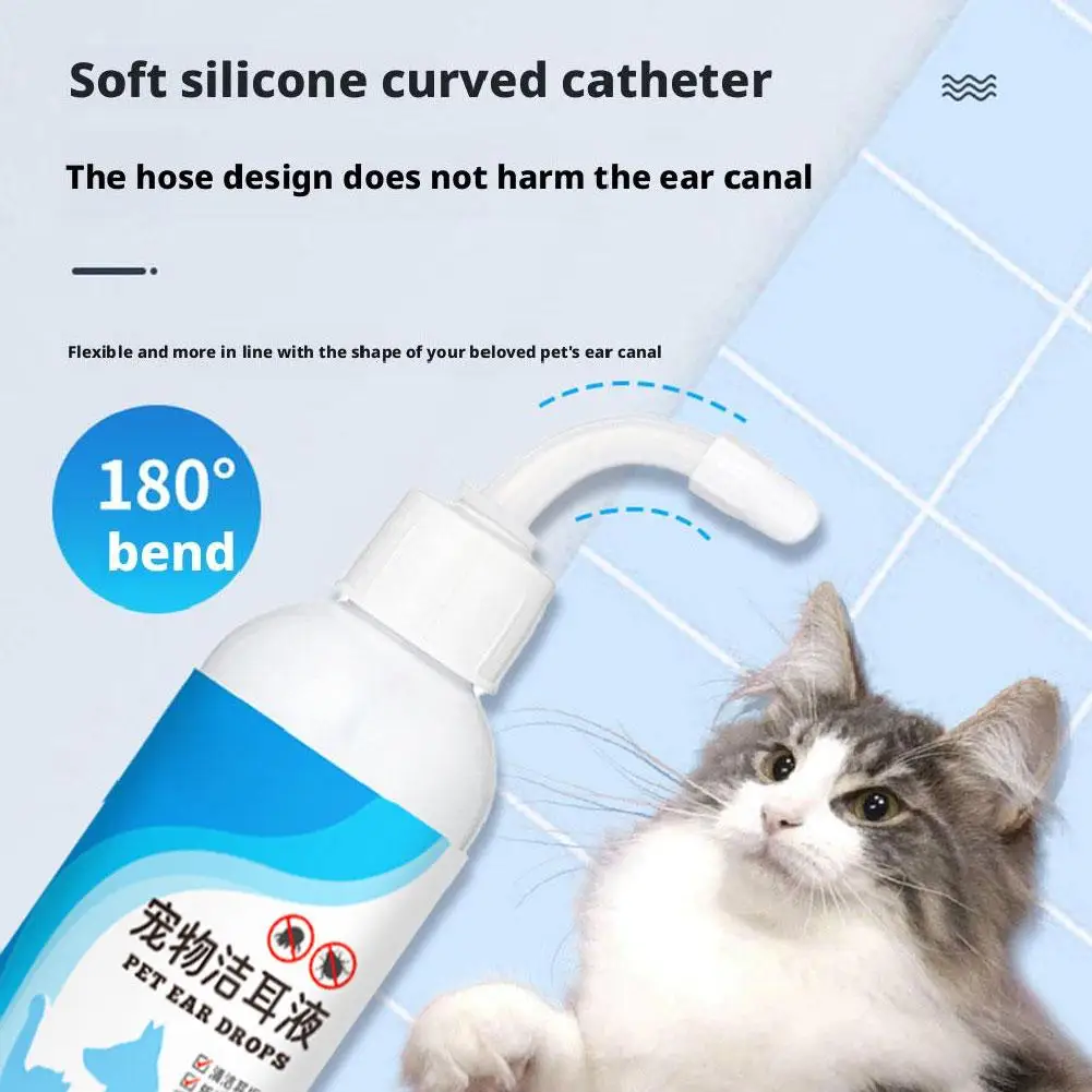 Antiseptic Ear Cleaner for Cat & Dog Ear Cleaning Solution Advanced Cleanser For Dogs and Cats Removes Mite Feces