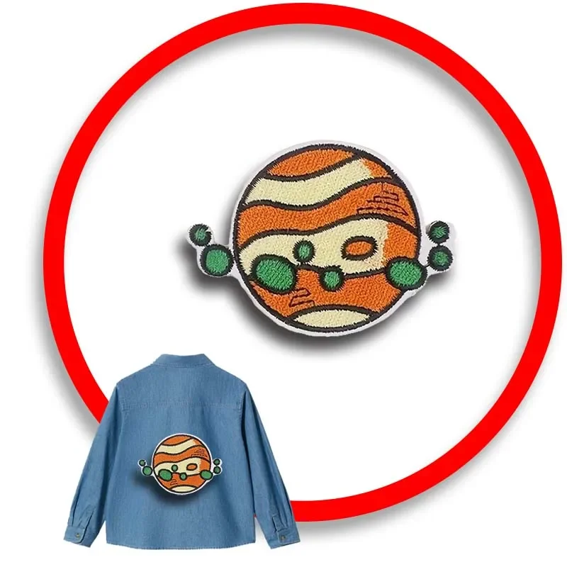 

1Pcs Patch Stickers Iron On Patches for Clothing Sewing Astronaut Space Embroidery Fusible Applique Badge Bag Decoration Stripes