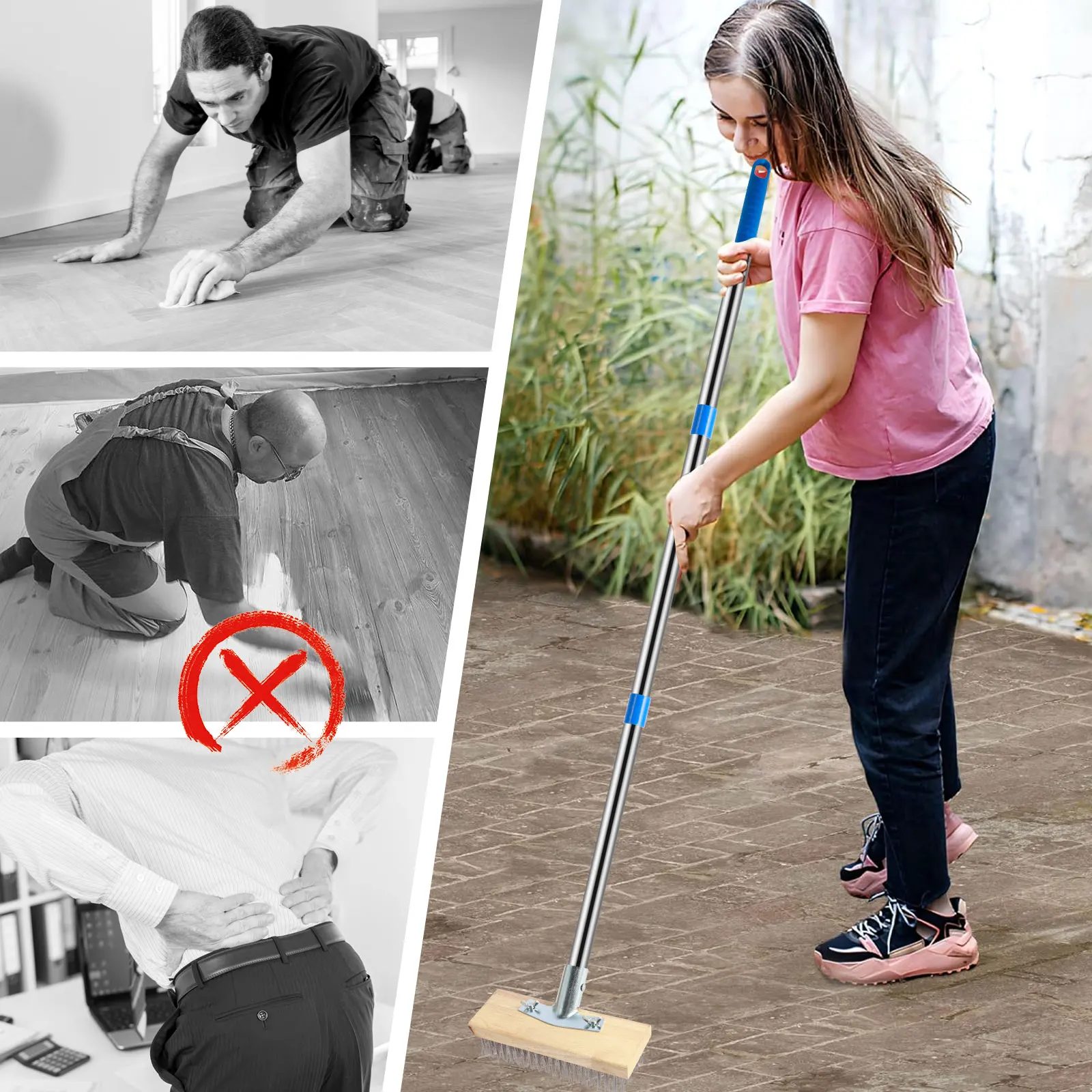 Brosse De Sol En Fil D'acier Inoxydable, 50cm, Nettoyage