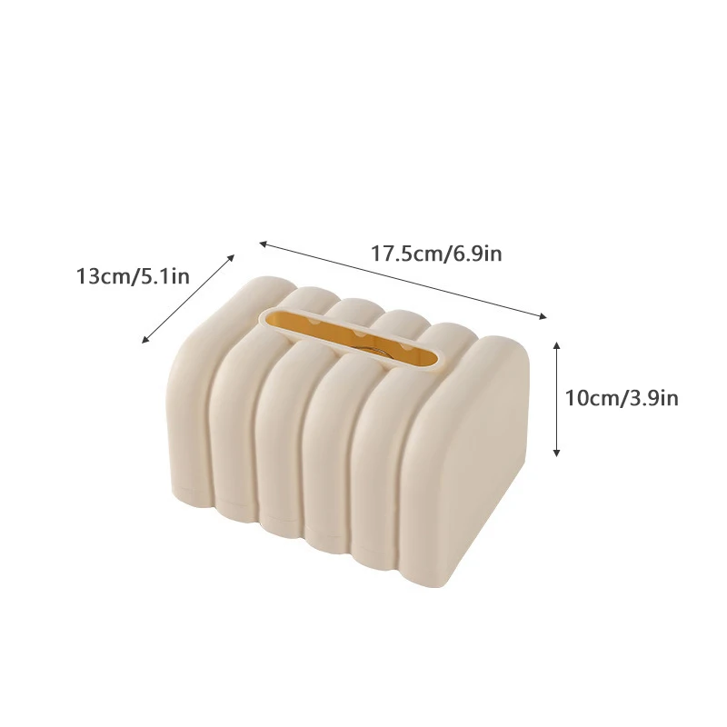 תוחם תיבת מגבות בצורת לחם מפלסטיק בצבע בז', מלבן, PP עמיד, קל לשימוש, קישוט לבית ולסלון, עיצוב פשוט