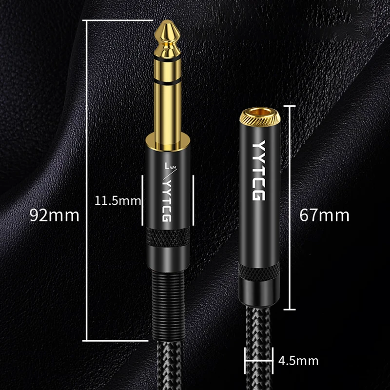 3.5 여성 6.5 남성 오디오 케이블 보조 OFC 은빛 도금 3.5mm 잭 Aux 케이블 스피커 기타 앰프 오디오 케이블