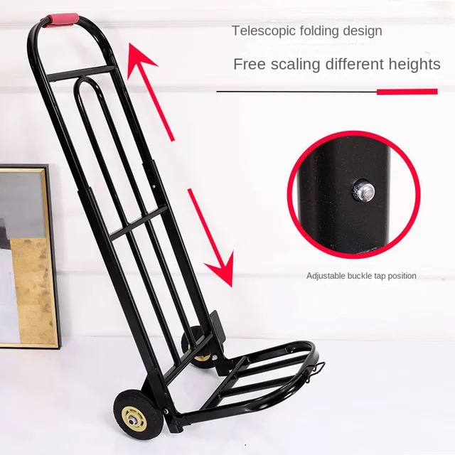 Összecsukható Poggyászkocsi Kézzel Húzott Hordozható Hordó-Árut Nehéz King Élelmiszerbolt Vásárlás Kis Húzó Pótkocsi Kezelés - Image 3