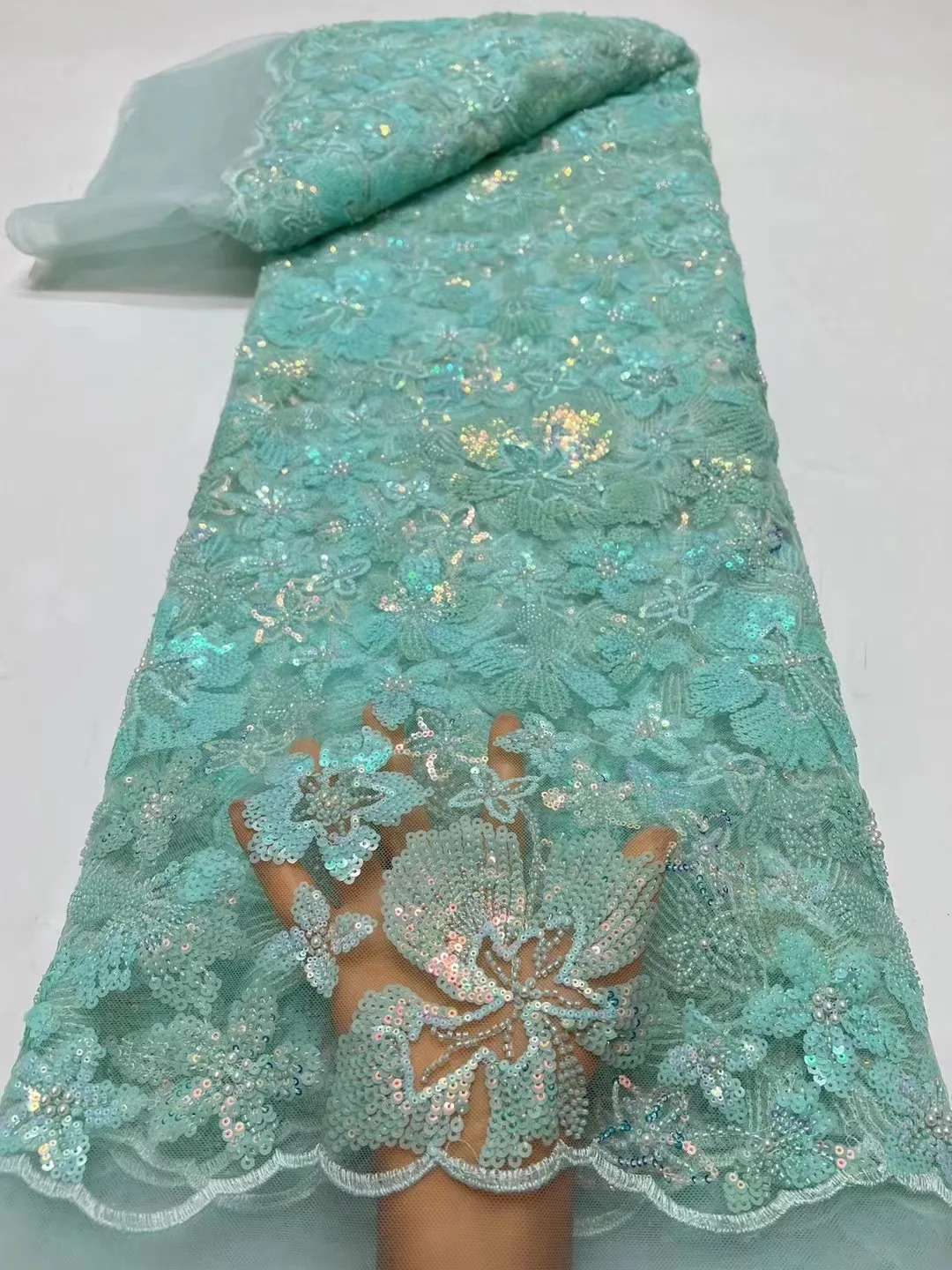 

Роскошные вечерние платья 2023 Высококачественная вышивка французская кружевная ткань африканские блестки из бисера тюль кружевная ткань для шитья