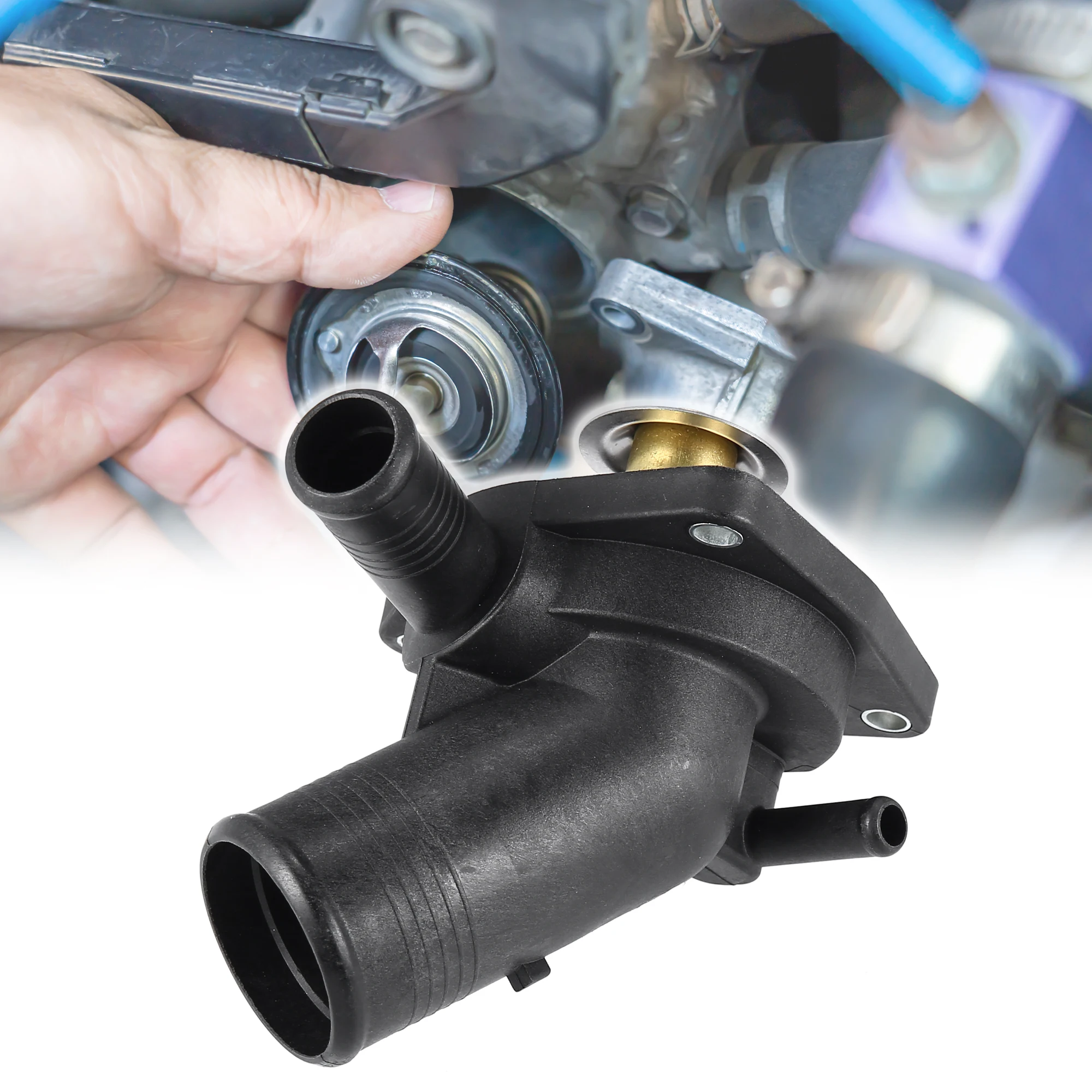 X Autohaux Auto Engine Coolant Thermostat Housing Assembly LR005765 for Land Rover for Range Rover Sport 06-09 Car Accessories