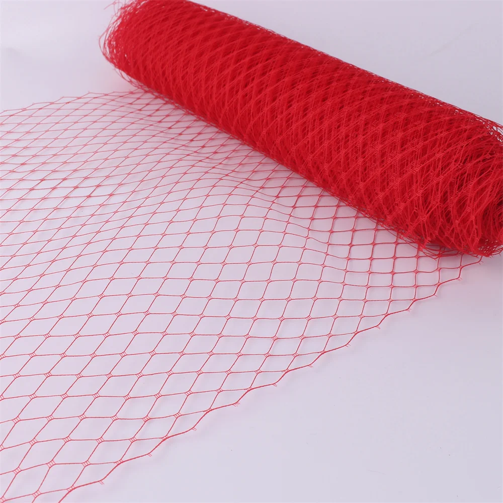 10"25CM Birdcage Veil Red Fascinators Veiling Millinery Hats Bridal Netting Children Hand DIY Hair Accessories Decor 1Meter/Lot
