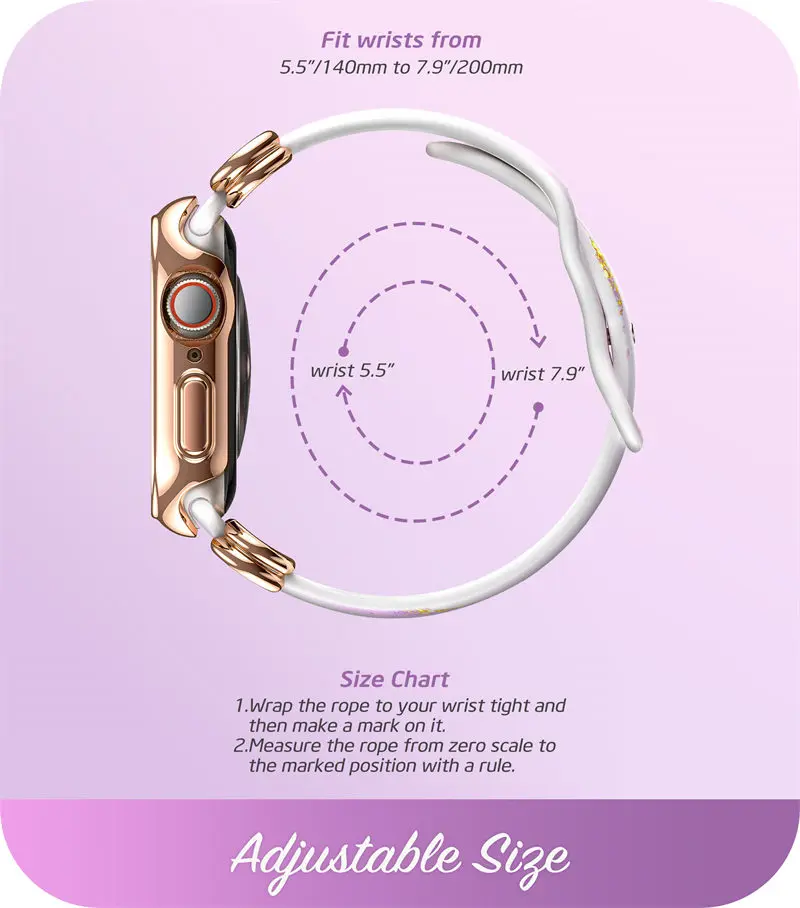 Case For Apple Watch 7/6/5/4/SE3/SE2/SE (40/41mm) I-BLASON Cosmo Luxe Series Stylish Protective Case with Adjustable Soft Strap