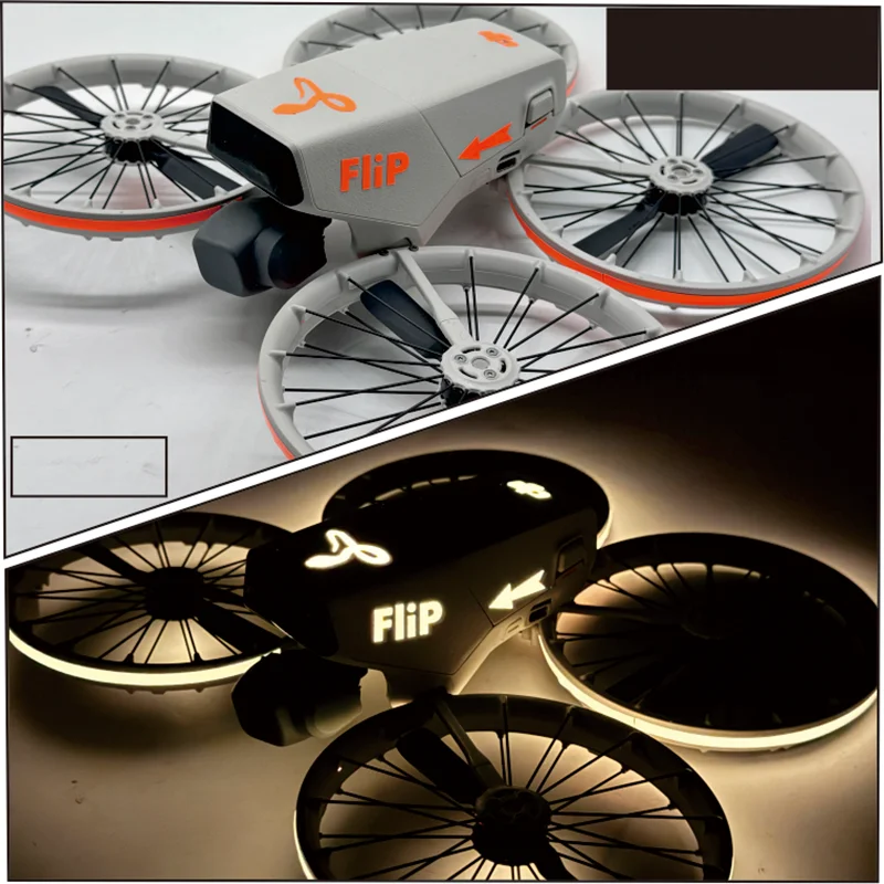 For DJI FLIP Drone Luminous Stickers Decoration Decals Skin Night Safety Cool Flight Anti-Scratch Protective Film Accessories ﻿