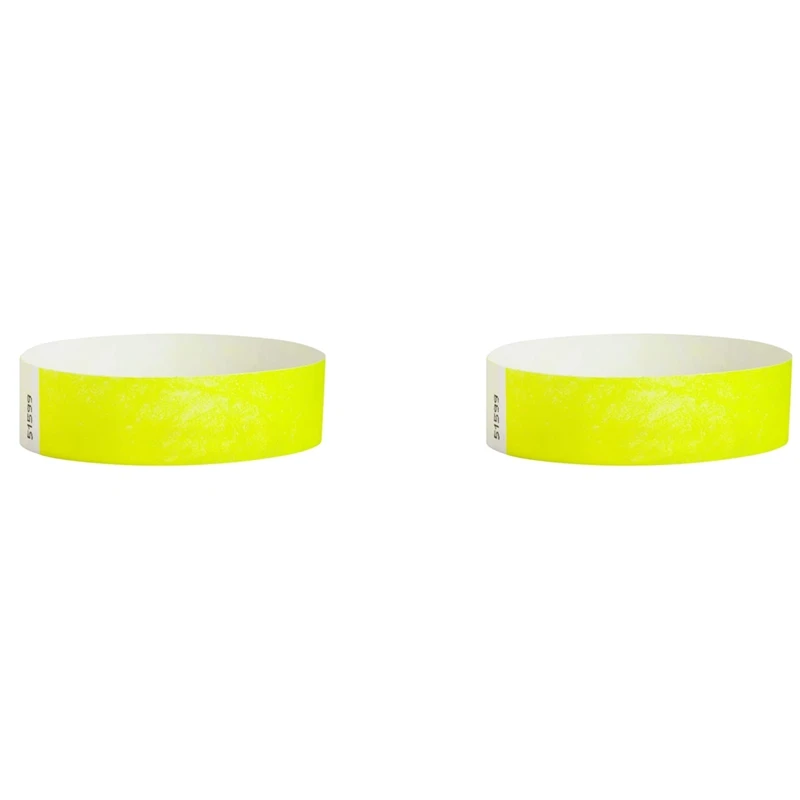 

Hot-1000 Pcs Paper Wristbands Neon Event Wristbands Colored Wristbands Waterproof Paper Club Arm Bands (Yellow)