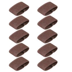 10 - Pack Elastic Nylon Belt Loop Strap Holders (Coffee Color)