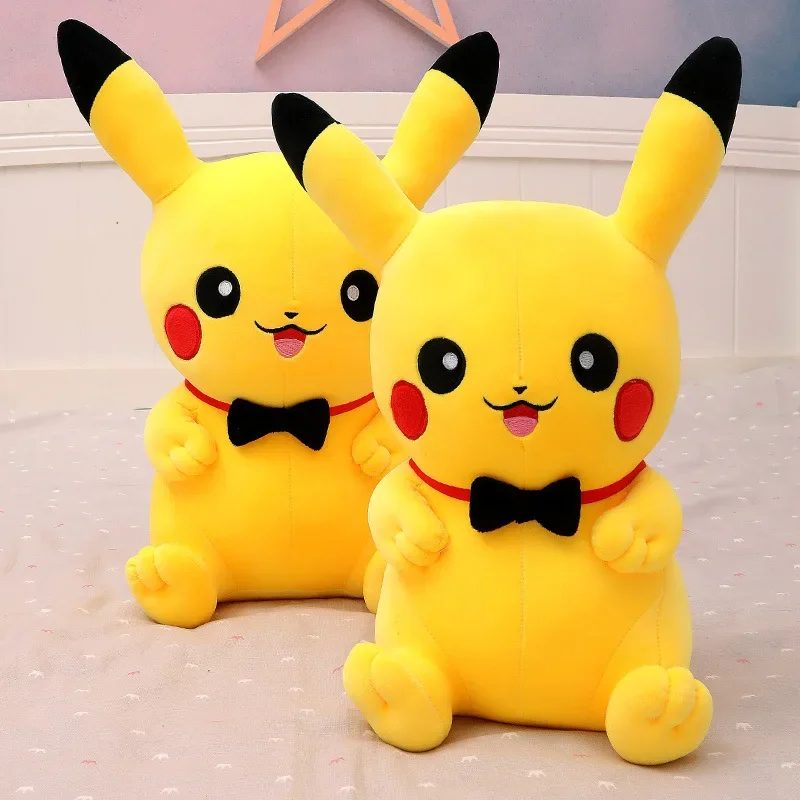 Pokemon Big Size 80cm Pikachu Plush Toy Kawaii Anime Yellow Elf Plush Doll Soft Stuffed Cartoon Doll Birthday Gift For Kids Girl