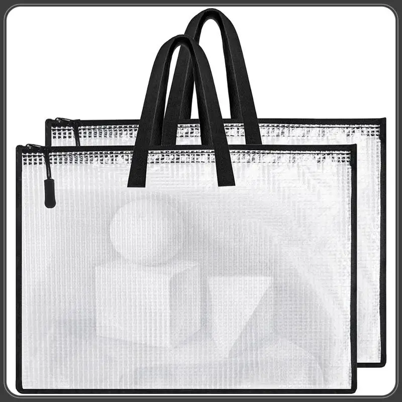 19X25 Art Portfolio Bags,Clear Portfolio Folder For Artwork,Waterproof Poster Storage Bags+Handle For Drawing Board