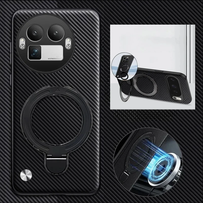 OPPO Realme GT Pro Magnetic Rotating Shockproof PU Leather Case
