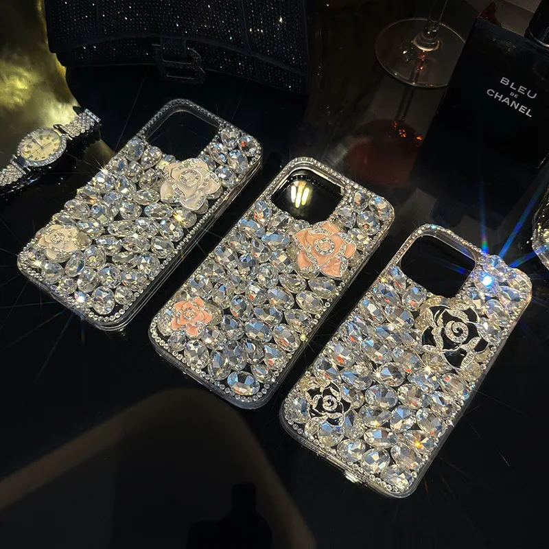 Clear Rhinestone Shockproof Phone Case with Enhanced Protection
