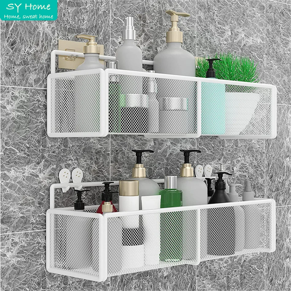 Shower Caddy Shelf Accessories Modern Matte Black Bathroom Corner Shelves  Kitchen Wall Shelf Shower Shampoo Storage Rack - AliExpress