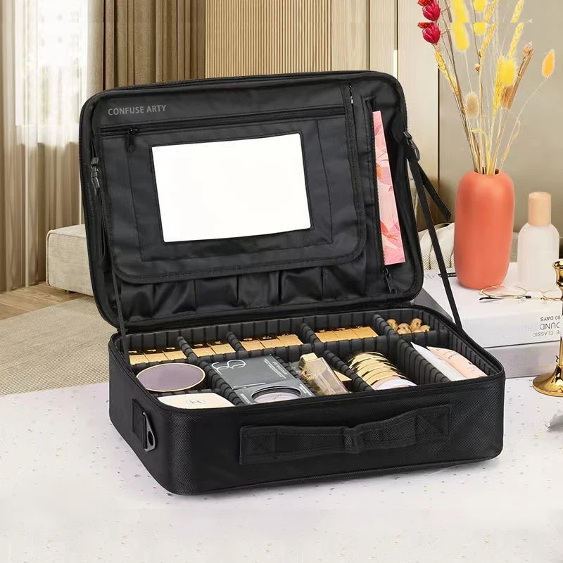 Professional Makeup Case Large Capacity Hand Make Up Organizer Toiletry  Shoulder Bag Portable Travel Cosmetic Box For Suitcase - AliExpress