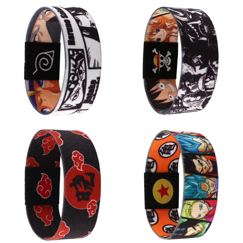 

Anime Dragon Ball Z Bracelet ONE PIECE Red Clouds Cool Bangle Women Men Elastic Sport Wristband Fashion Accessories Fans Gifts
