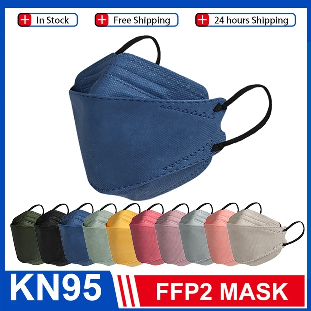 10-100 шт. черные KN95 маски для рыбы FPP2 одобренные Morandi Mascarillas FP2 взрослая FFP2mask
