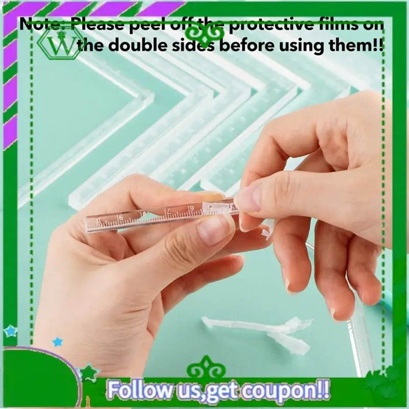 ABIK-7Pcs/Set 종이 카드 코너 도우미 포지셔닝 도구 세트 키트 Scrapbooking 아크릴 눈금자 라이닝 카드 레이어 세트 만들기