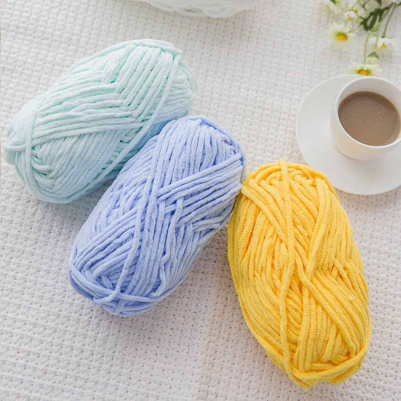 Chunky Chenille Fancy Yarn for Hand Knitting, 100g, Wholesale Prices, Baby Blanket, 100% Polyester, 100g 2