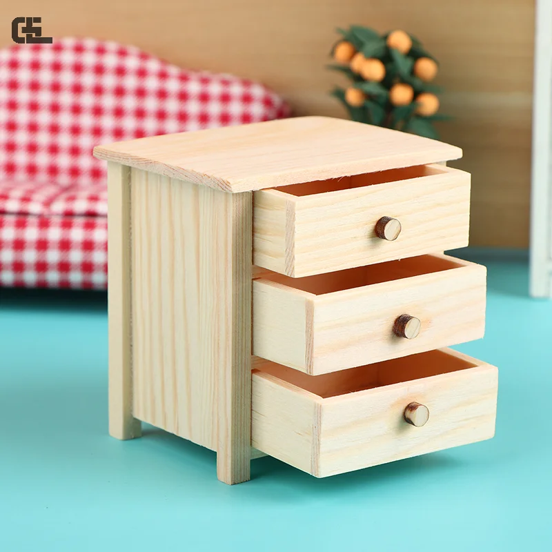 

1:12 Dollhouse Miniature Drawers Locker Bedside Table Storage Cabinet Nightstand Furniture Model Decor Doll House Accessories