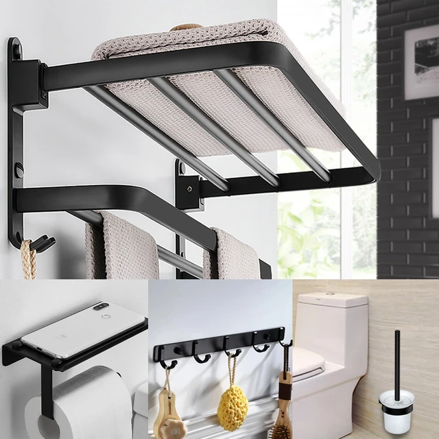 White Movable Towel Holder Wood Bathroom Towel Hanger Waterproof Towel Bar Rack  Shelf Accessories Shelf Kitchen Storage Rack - AliExpress