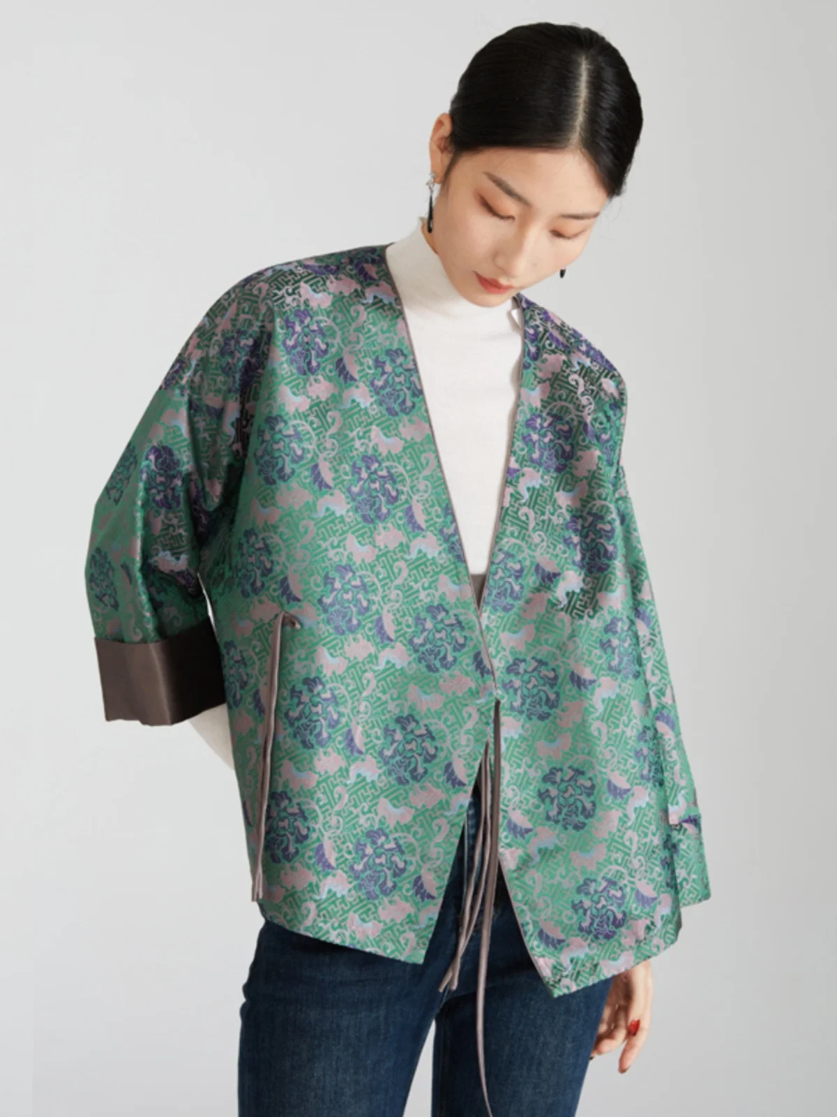 

Chinese style Intangible Cultural Heritage Song Brocade Coat Women's National Style Top Mulberry Silk tops
