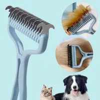 Cat Brush Pet Knot Comb 2 in 1 Dogs Cat Fur Knot Cutter Pets Hair Removal Comb Dog Grooming Shedding Tools Pet Cleaning Supplies 1