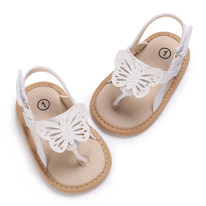 Baby Girls Flip Flop Sandals Butterfly Anti-Slip Soft Sole Princess Shoes Beach Slipper Toddler Mules Sandals Kids Shoes Kids Sandals Baby Sandals