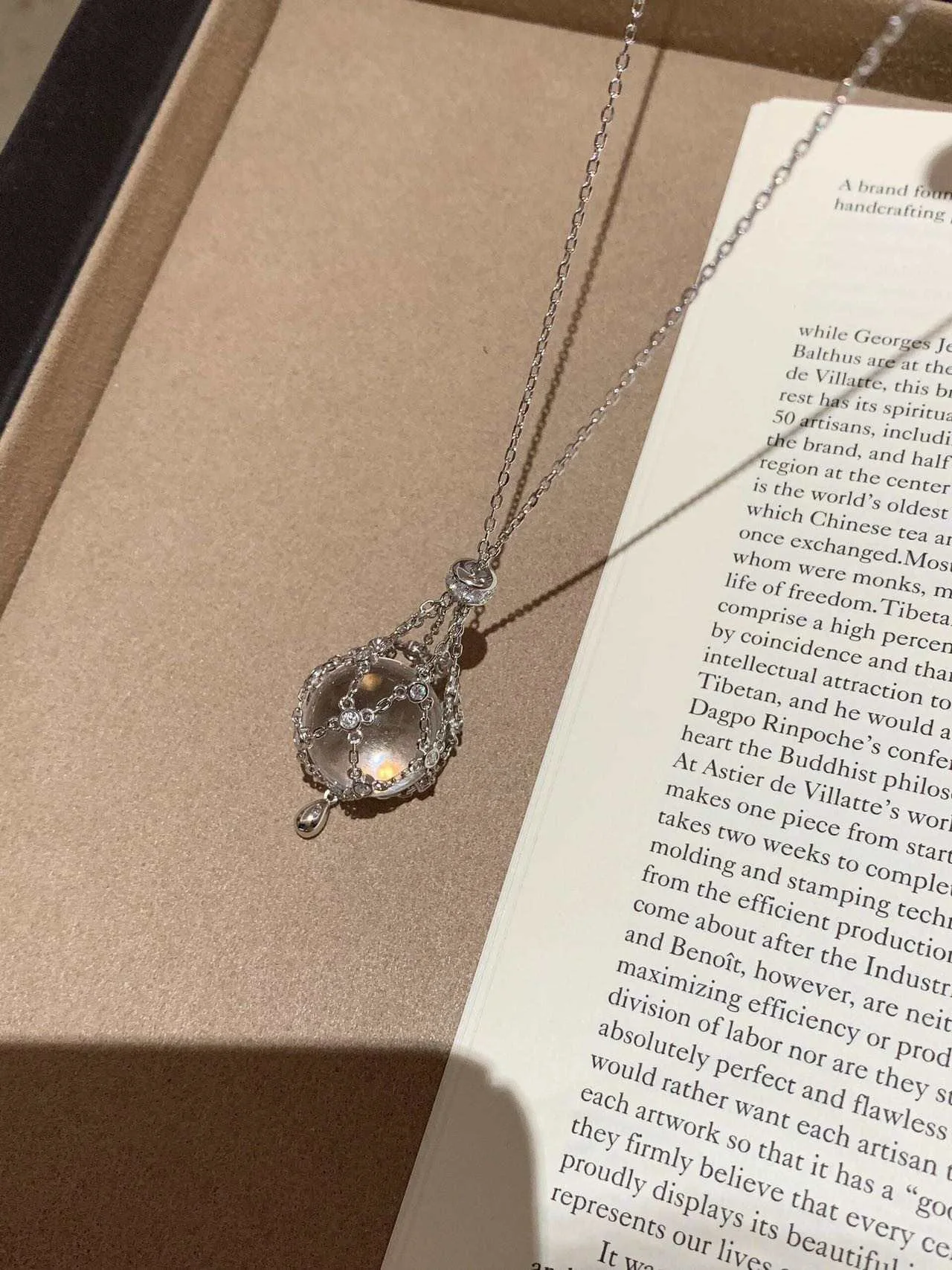 925 Sterling Silver White Crystal Starburst Mesh Pendant Telescopic Necklace Accessory-Niche Design,High-End,Versatile for Women