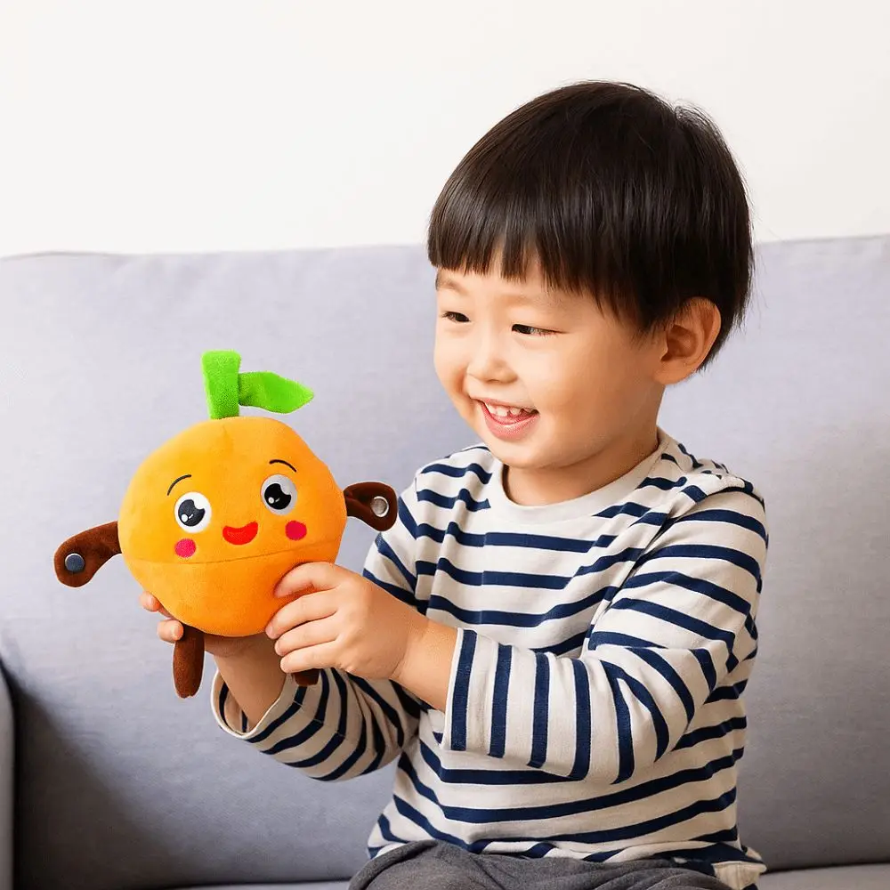 Creative Fruit Induction Metronome Music Modes Cute Fruit Plush Toy Sensory Stuffed Doll Music Rhythm Stuffed Doll