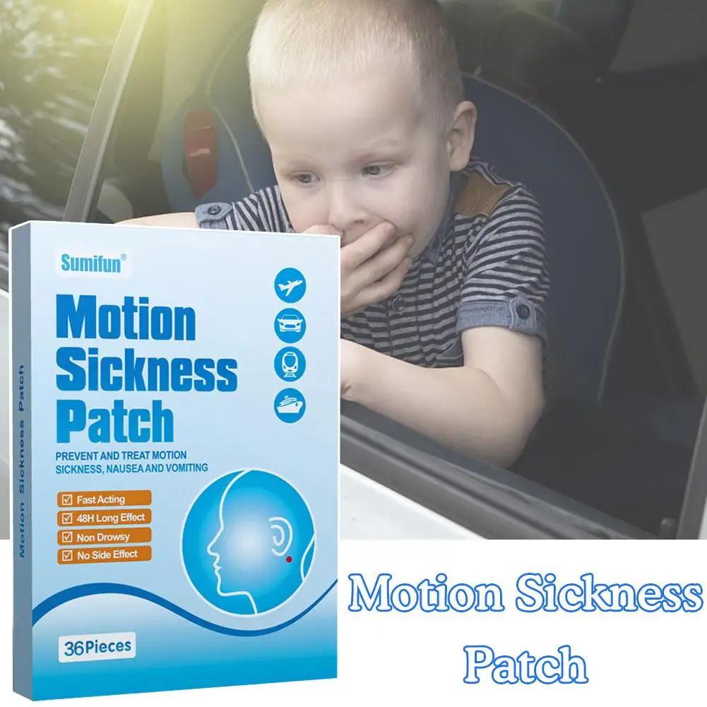 Car Motion Sickness Patch 36pcs Refreshing Awakening the Brain Anti Airsickness Seasickness Plaster Nausea Dizzy Patch
