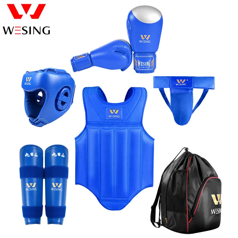 Wesing 8-Piece Martial Arts Gear Set - Sanda Kickboxing Protection Equipment Complete Kit