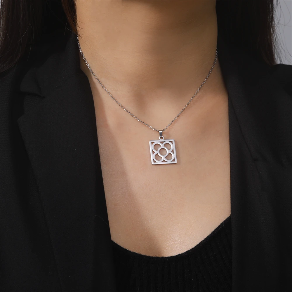 5 teile/los Barcelona Floral Charms Für Schmuck Machen Edelstahl Höhlte Quadratische Anhänger Für Ohrringe Halskette Diy Zubehör – Detail 14