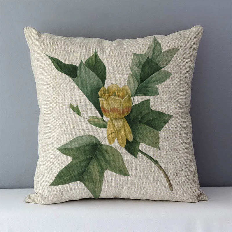 

Дышащая льняная декоративная наволочка с цветами для дома, 45x45 см, наволочка для дивана, декоративная наволочка M4