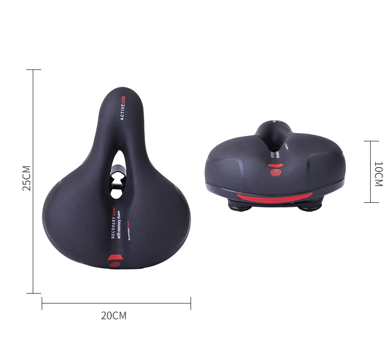 Bicycle Saddle Soft Thicken Wide Bicycle Seat Cycling Big Bum Bike Saddle Reflective Shock Absorbing Hollow Breathable Rainproof Pad