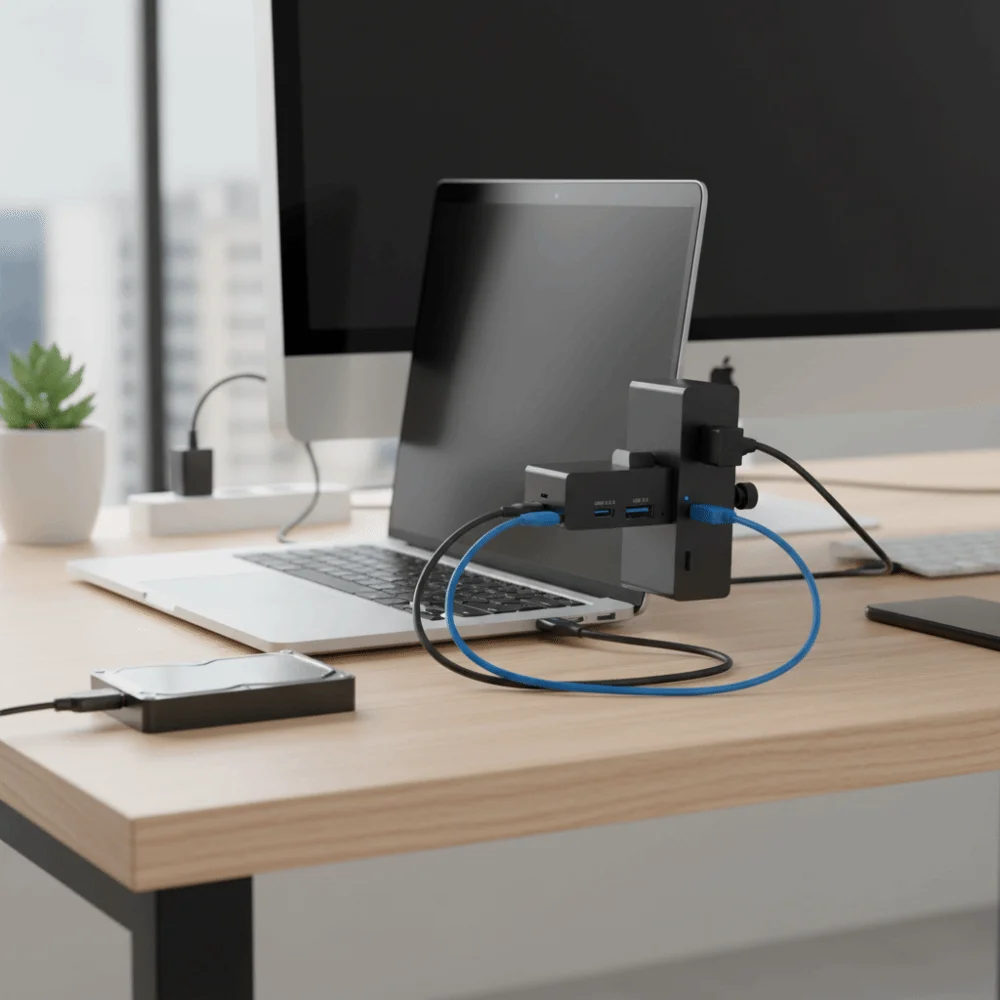USB3.2/3.0/2.0 USB 허브 클램프 전원 공급 장치 범용 외부 USB 분배..