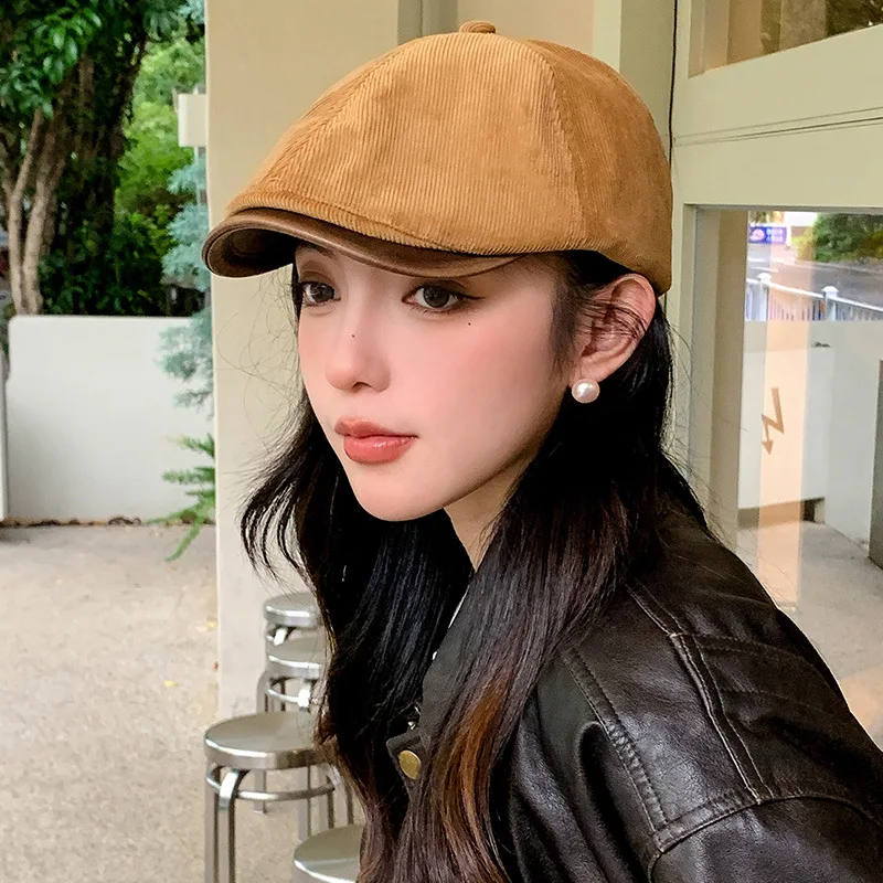Women Girls Newsboy Flat Cap Classic Corduroy Irish Hat Gatsby Ivy Golf Cabbie Hat
