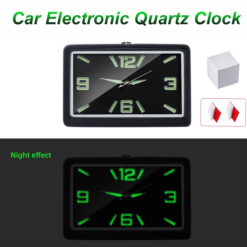 Mini Luminous Car Clock Automobiles Digital Watch Quartz Clocks Stickon Auto Ornament For