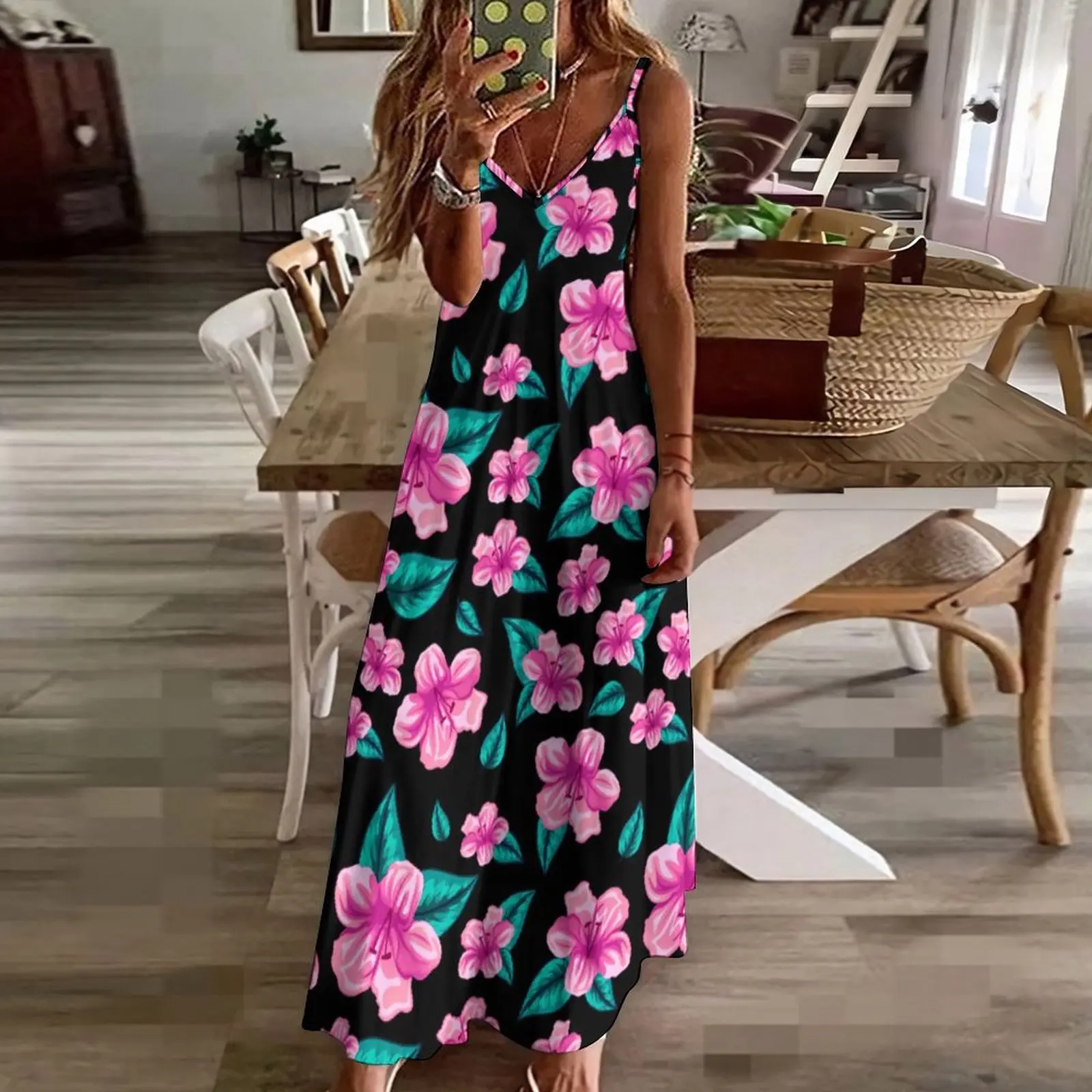 Fille Robe Fleur Hawaienne Robe Longue à Fleurs D'hibiscus