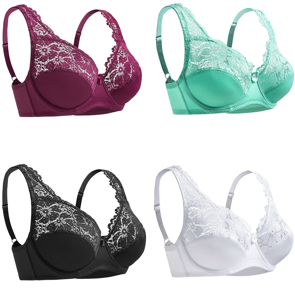 

New Fashion Bras For Womens Lingerie BH Top Female Lace Bra Underwire Plus Size Brassiere Sexy Underwear B C D DD E F Cup