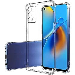 Crystal Clear Shockproof Phone Case - 2 - in - 1 Transparent PC+TPU Protective Cover for OPPO Reno6 Lite (Clear)