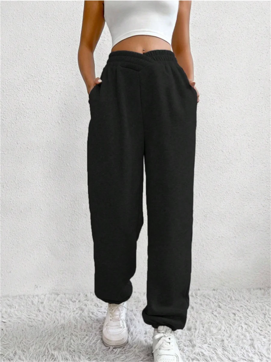 Women High Waist Sports Pants Oversize Sweatpants Joggers Yoga Outfit Sports Trousers Gym Casual Baggy Sweatpants