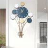 Large Wall Clock Without Drilling Battery Operated Silent, Hot Air Balloon Decor, Simple Clock 1