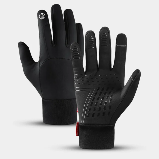 Gants de cyclisme en plein air pour hommes, imperméables, coupe-vent, épais, chauds, écran tactile, antichoc, équitation, VTT, automne, hiver 1