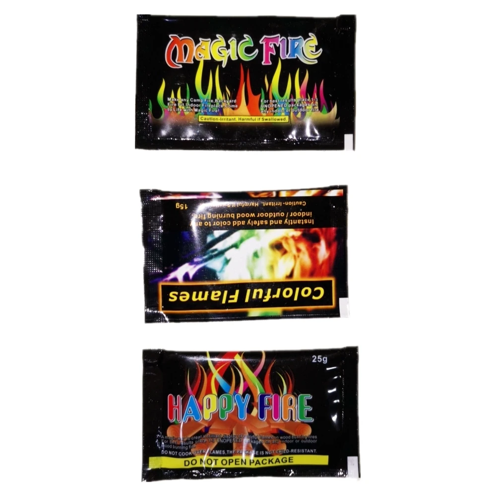 Mystical Fire Magic Tricks Coloured Flames Bonfire Sachets Fireplace Professional Pyrotechnics Outdoor Camping Hiking Tools