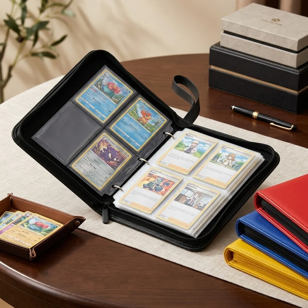 Premium Card Holder Storage Bag with Moisture-Proof Album - 400 Grid Capacity, Double-Sided Pages