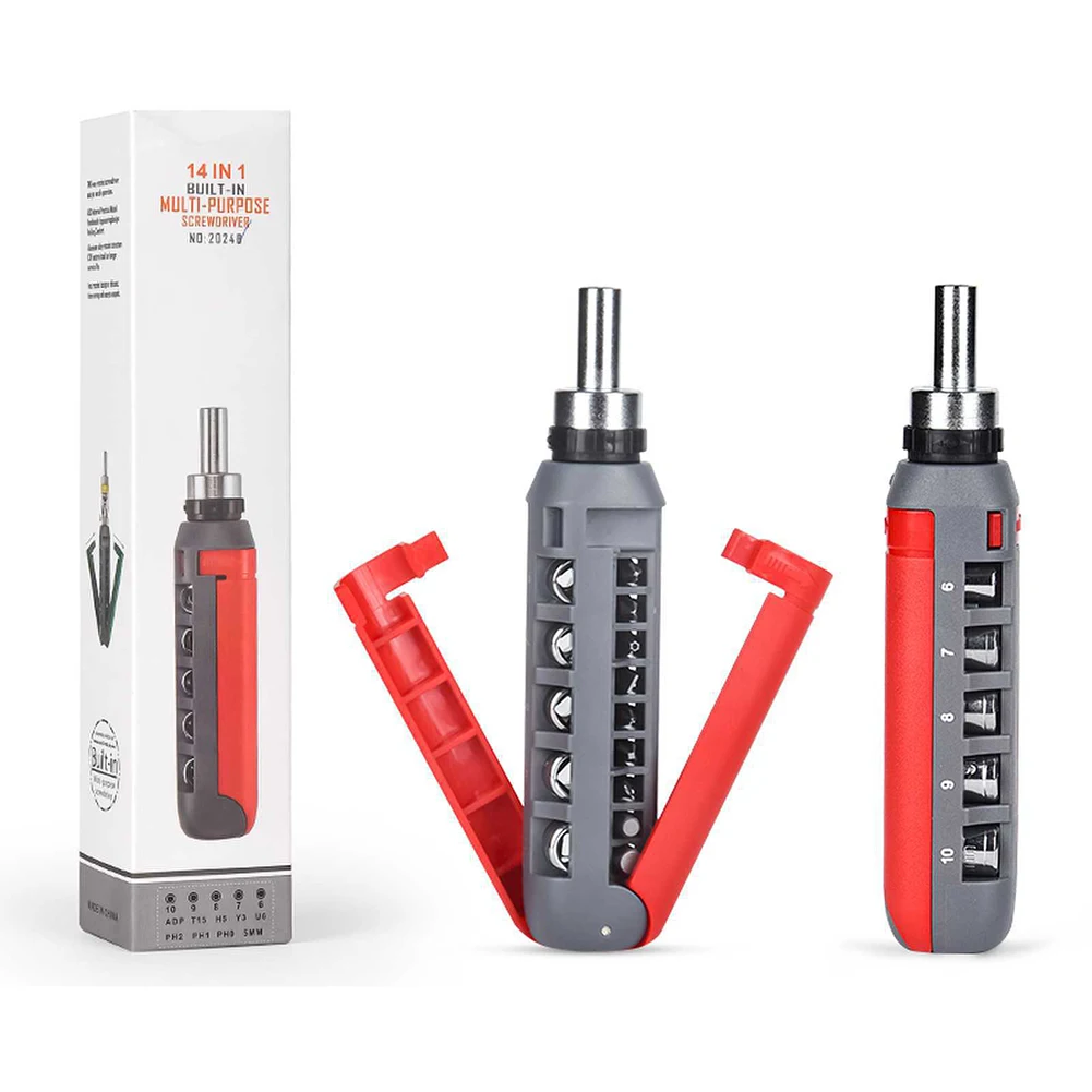 

1set Ratchet Screwdriver Kit Three-way Ratchet Design Multifunction Hand Tool Spiral Ratchet Screwdriver With Head Tip